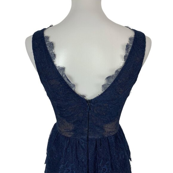 BCBGMaxAzria Willa Dress XXS Blue Lace Sleeveless Evening Glam Party - Picture 6 of 10